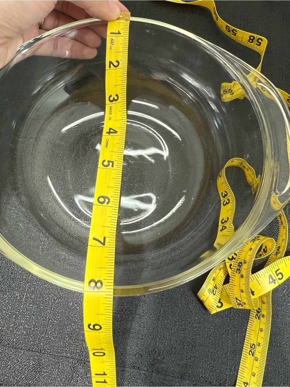 Vintage Pyrex #023 clear glass round casserole dish
